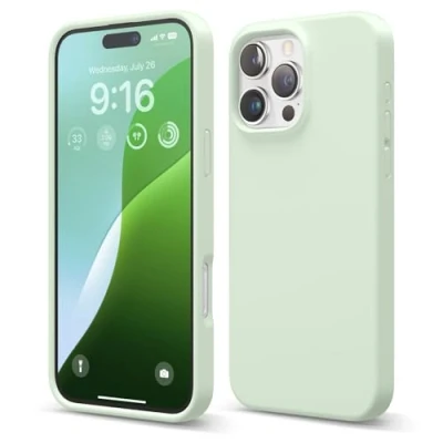 Afbeelding van elago Compatibel met iPhone 16 Pro Max hoesje, hoogwaardige vloeibare siliconen hoes, volledige beschermhoes, schokbestendig, slanke telefoonhoes