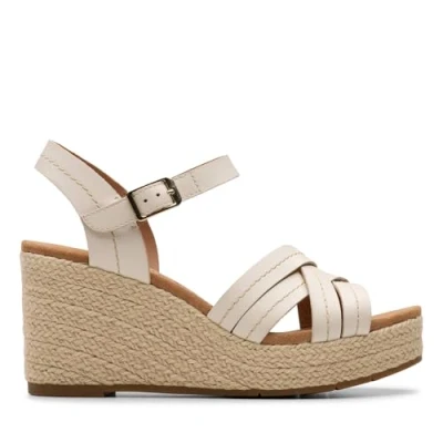 Afbeelding van Clarks Sabina Strap Espadrilles, Dames, Maat: 40, Cream Leer
