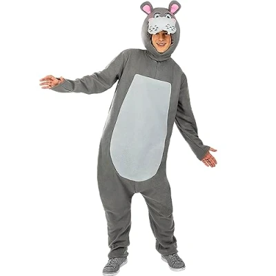 Afbeelding van Funidelia Nijlpaard Kostuum voor vrouwen en mannen Dieren Volwassenen Accessoire verkleedkleding rekwisieten Halloween, carnaval &amp; feesten Maat L XL Grijs / Zilver