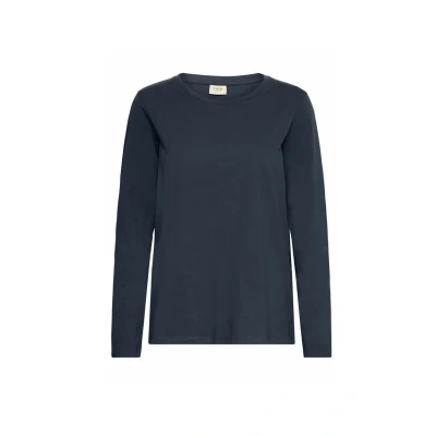 Afbeelding van Fransa Zashoulder TEE 5 Longsleeve, Dames, Maat: Large, Dark peacoat