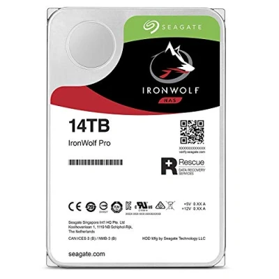 Afbeelding van Seagate IronWolf Pro, 14 TB, 7200 rpm, SATA, 6 Gb/s 3,5 inch interne harde schijven (ST14000NE008)