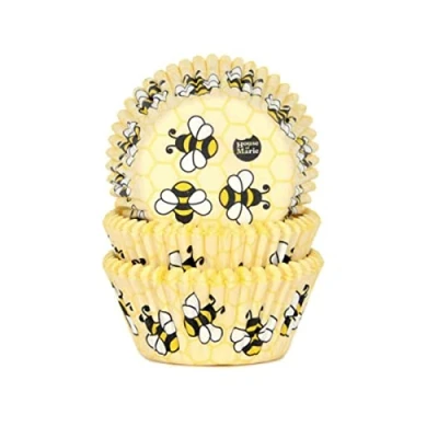 Afbeelding van Cupcake Cups HoM Bijtjes 50x33mm. 50st.