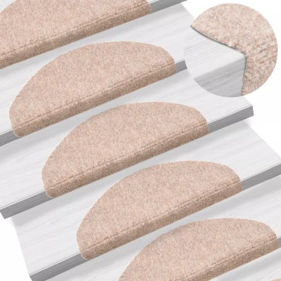 Afbeelding van Trapmatten zelfklevend 65x21x4 cm naaldvilt bruin 15 st