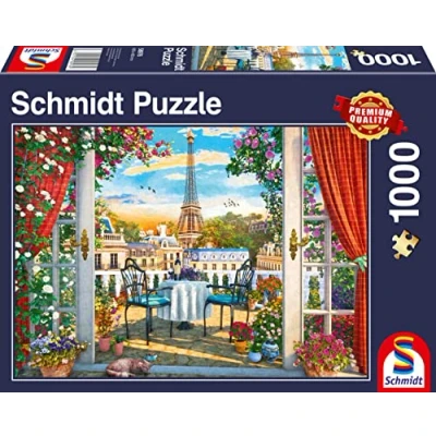 Afbeelding van Schmidt Spiele 58976 terras in Parijs, puzzel 1000 stukjes, kleurrijk