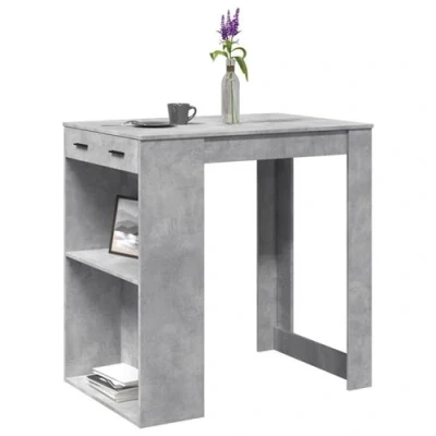 Image de vidaXL Table de bar gris béton 102x70x103,5 cm bois d&#039;ingénierie3309324