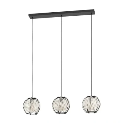 Afbeelding van EGLO Waverton Hanglamp E27 92 cm Zwart/Wit Textiel