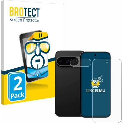 Afbeelding van BROTECT Screenprotector voor Google Pixel 9 Pro (Voor+Camera) Folie Beschermfolie transparant (2 Stuks)
