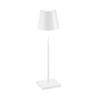 Afbeelding van Zafferano Poldina Pro Tafellamp Oplaadbare Buitenlamp Wit IP65 Spatwaterdicht Bureaulamp Snoerloos Dimbare LED Lamp Tuinlamp met Draadloos Oplaadstation 38 cm x Ø 11cm