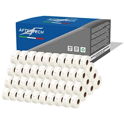 Afbeelding van Aftertech 100 x 11352 25 54 mm etikettenrollen compatibel (500 etiketten/rol = 50.000 totaal) voor Dymo LabelWriter Seiko SLP labelprinter S0722520