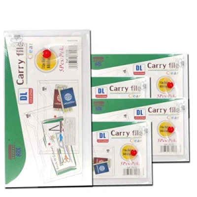Afbeelding van ARK Carry File drukknopmap, 5 stuks, transparant