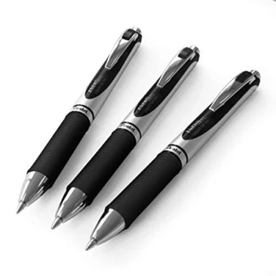Afbeelding van Pentel EnerGel XM BL77 vloeibare gelpen, 0,7 mm, 54% gerecycled, zwart, 3 stuks