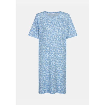 Afbeelding van mey Kurzarm Serie Flower Meadow Nachtjapon, Dames, Maat: 38, Blue silk