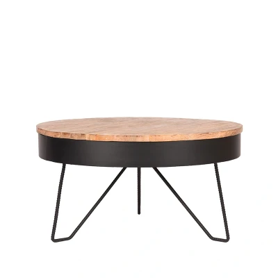 Afbeelding van LABEL51 Salontafel Saran Zwart Metaal Rond 80 cm