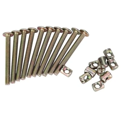 Afbeelding van 10 stuks M6 koolstofstalen schroefbouten met cilindermoeren 60 mm