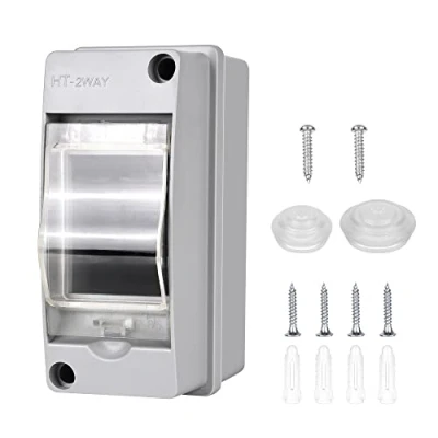 Afbeelding van waterdichte elektrische doos voor buiten: IP65 box, 1 rij, waterdicht, 2 modules, behuizing, waterdicht elektrisch paneel wandstroomonderbreker