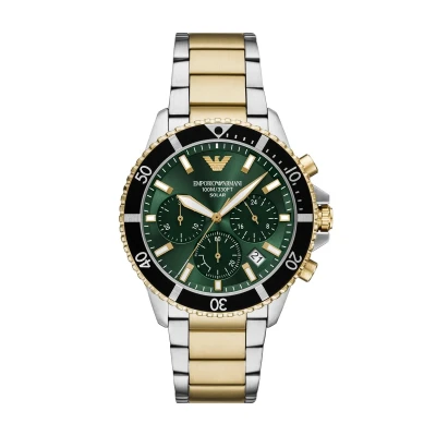 Afbeelding van Emporio Armani Heren horloge goudkleurig &amp; zilverkleurig met band