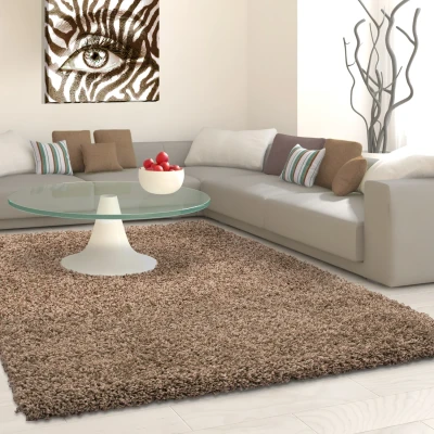 Afbeelding van Basic Shaggy vloerkleed Caramel Hoogpolig 200x290 cm
