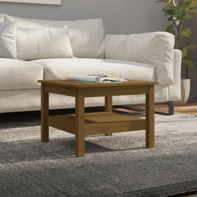 Afbeelding van Salontafel 55x55x40 cm massief grenenhout honingbruin
