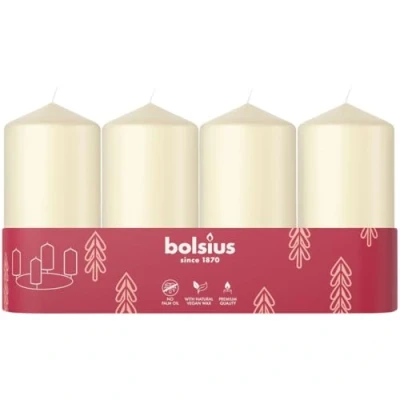 Afbeelding van Bolsius Stompkaars 100/48 4 stuks per verpakking Soft Pearl