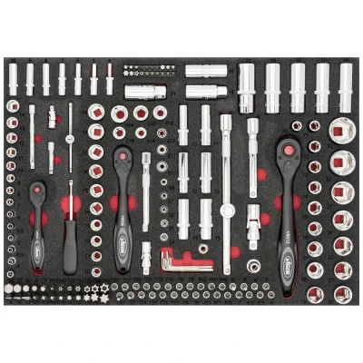 Afbeelding van VIGOR V4188 Doppenset 172 1/2, 1/4, 3/8 Dukvoetset (demontage) voor compacte wiellager Vierkant, Zeskant