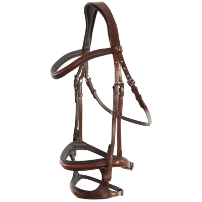 Afbeelding van BR Hoofdst Bath dubbele combi neusriem Oak/Zilver Cob