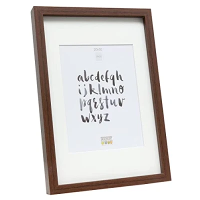 Afbeelding van Deknudt Frames fotolijst bruin met passe partout 15x20 / 20x30 cm