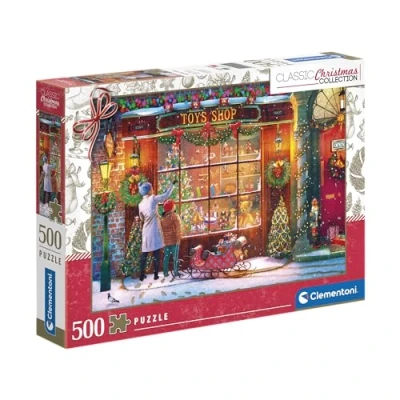 Afbeelding van Clementoni Puzzel 500 stukjes Old Toy Shop Klassieke kerstcollectie 49 x 36 cm Van 12 jaar tot volwassene 81496