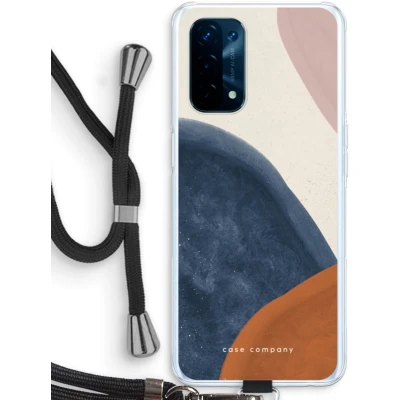 Afbeelding van Case Company® hoesje met Koord geschikt voor Oppo A93 5G Geo #1 Telefoonhoesje Zwart Bescherming aan alle Kanten en Over de Schermrand