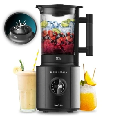 Afbeelding van Cecotec Blender Glass Grand Katana 2700MAX Total Destroy Screen B. Mixer Max Power 2700 W, digitaal display, 8 messen met zwarte titanium coating, houder van 1,8 l gegoten glas