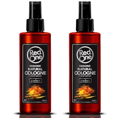 Image de Redone Aftershave Natural Spray Barber Cologne Ambre 2 x 150 ml Parfum longue durée Produit de soin qualité supérieure pour homme Lot