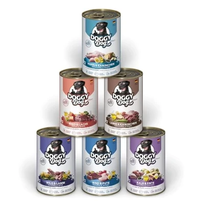 Afbeelding van 6x400g Doggy Dog Adult Mix (6 soorten) nat hondenvoer