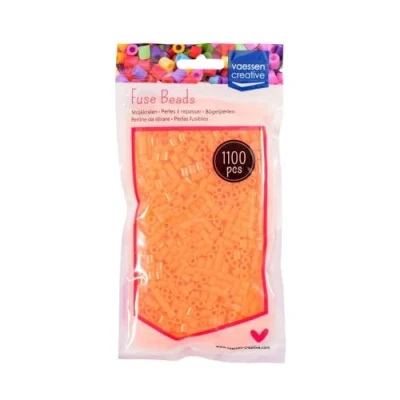 Afbeelding van Vaessen Creative Strijkparels, Fluo oranje, set met 1100 stuks DIY voor kinderen, sieraden maken, decoratie, huis en andere creatieve vrijetijdsideeën, 5 mm