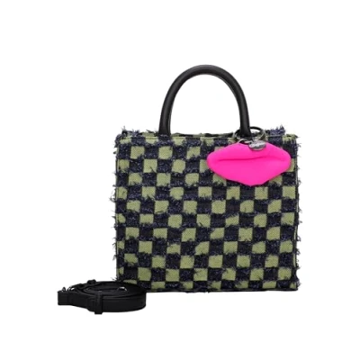 Afbeelding van BUFFALO Handtas Schoudertas Fancy Squares Big Boxy Collection Shopper Yellow Geel Donkerblauw