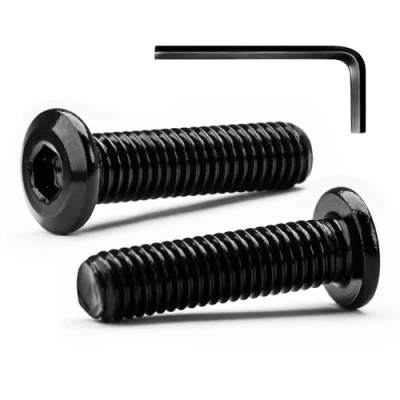 Afbeelding van M8 x 30 mm 20 stuks zeskantige platte kopbouten van roestvrij staal A2 V2A zwart geoxideerd oppervlak (met doelsleutels)