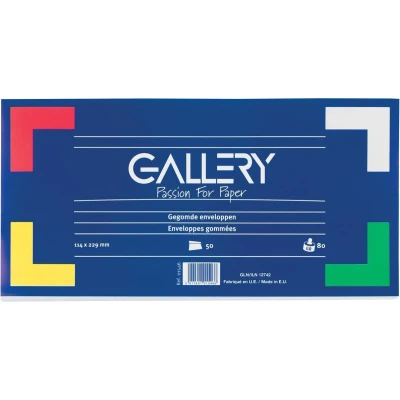 Afbeelding van Gallery enveloppen ft 114 x 229 mm, gegomd, pak van 50 stuks