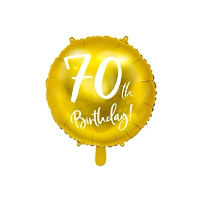 Afbeelding van Partydeco Folieballon 70 Birthday Goud 45 cm