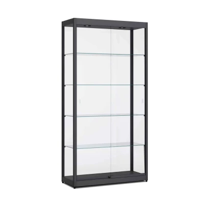 Afbeelding van Vitrinekast 4 legborden 200x100x40cm Zwart