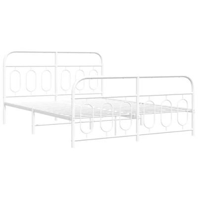 Afbeelding van vidaXL Bedframe met hoofd en voeteneinde metaal wit 150x200 cm