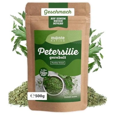 Afbeelding van Monte Nativo Peterselie (500 g), gedroogde specerijen en hoogwaardige kruiden, perfect voor koken, peterseliethee