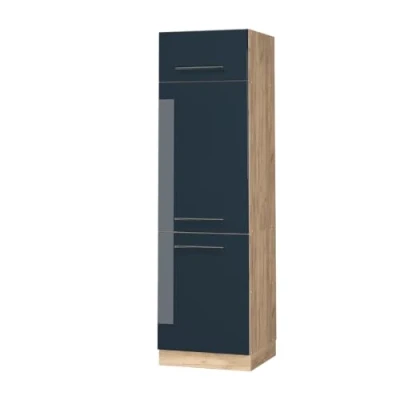 Afbeelding van Vicco Koelkast ombouwkast Fame Line, Donkerblauw hoogglans/Krachtige eik goud, 60 cm