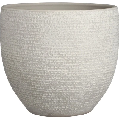 Afbeelding van Mica Decorations carrie ronde bloempot lichtgrijs maat in cm: 26 x 29