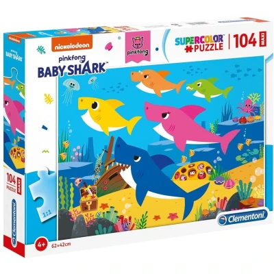 Afbeelding van Clementoni Supercolor Puzzel Baby Shark 104 Stukjes