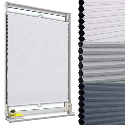 Afbeelding van WOLTU plisségordijn 100% PVC voor deurraam, polyester, wit, 45 x 130 cm, WPS0001ws