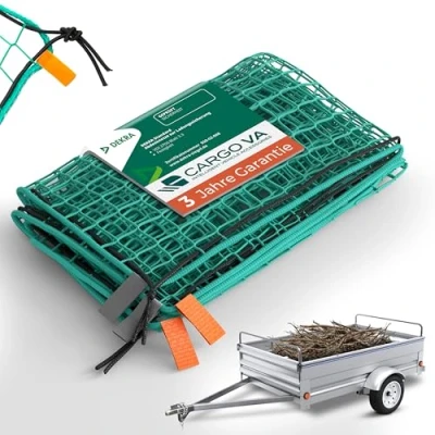 Afbeelding van CargoVA® Slim aanhangernet, vierkant, met rubberen koord en markering van de hoeken Voor een perfecte zekering lading 2 x m