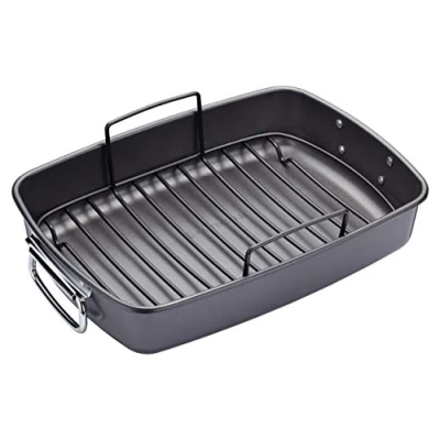 Afbeelding van MasterClass Braadslede met rooster 40 x 28 cm Standaard anti aanbaklaag