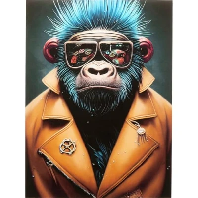 Afbeelding van Wandfoto Punk Gorilla 60x80cm Kare Design