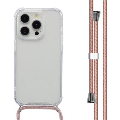 Afbeelding van imoshion Hoesje Geschikt voor iPhone 15 Pro Backcover met koord Rose Gold