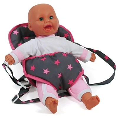 Afbeelding van Bayer Chic Poppendraagzak (grijs/roze/ster)