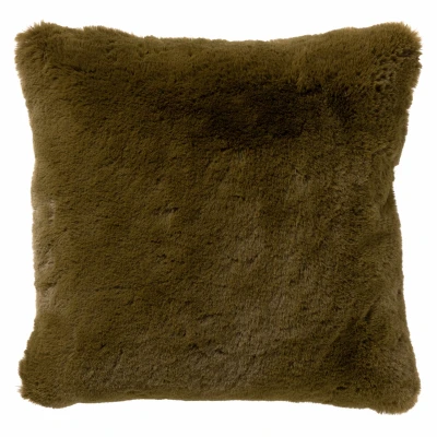 Afbeelding van Dutch Decor ZAYA Sierkussen 45x45 cm bontlook effen kleur Military Olive groen