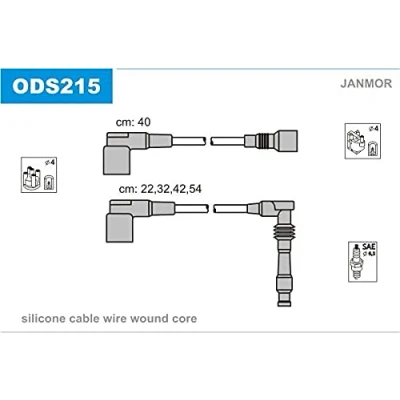 Afbeelding van JANMOR ODS215 Bougiekabelset OPEL: Calibra A, Kadett E CC, Astra F Caravan